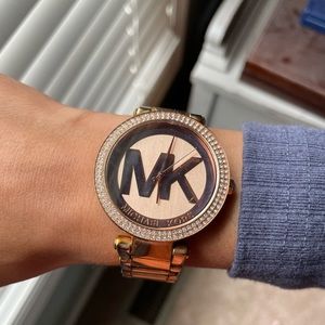 Michael Kors Women’s Parker Rose Gold Logo Watch